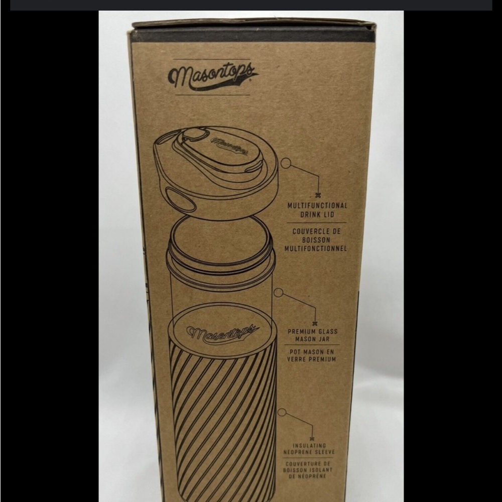 Mason Brown Glass Jar with Multifunctional Lid